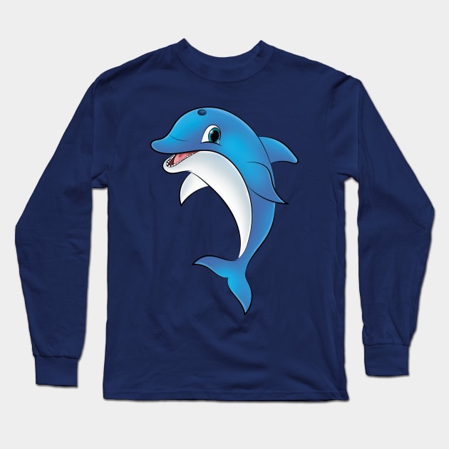 Dolphin Long Sleeve T-Shirt by drylworks